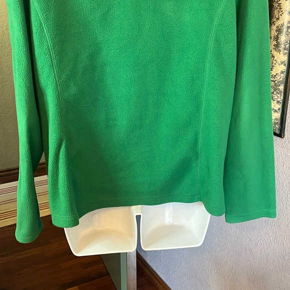 EUC LL BEAN Green Fleece Zip Jacket With Zip Pockets Sz L - Picture 8 of 10